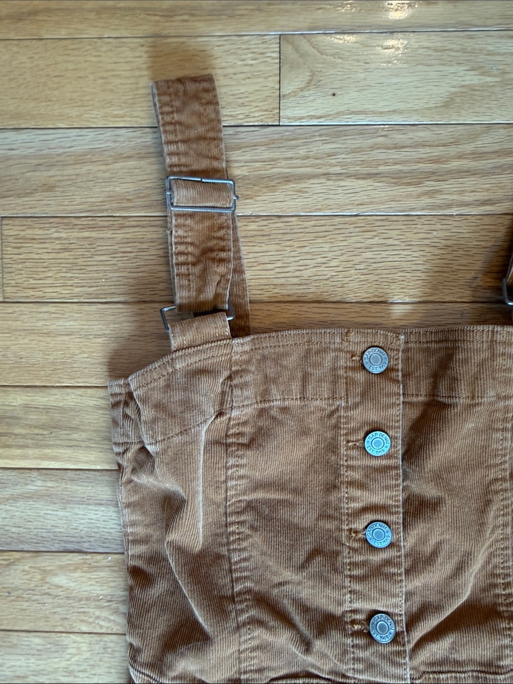 GAP Brown Button-Front Apron Dress with Adjustable Straps - Picture 3 of 7